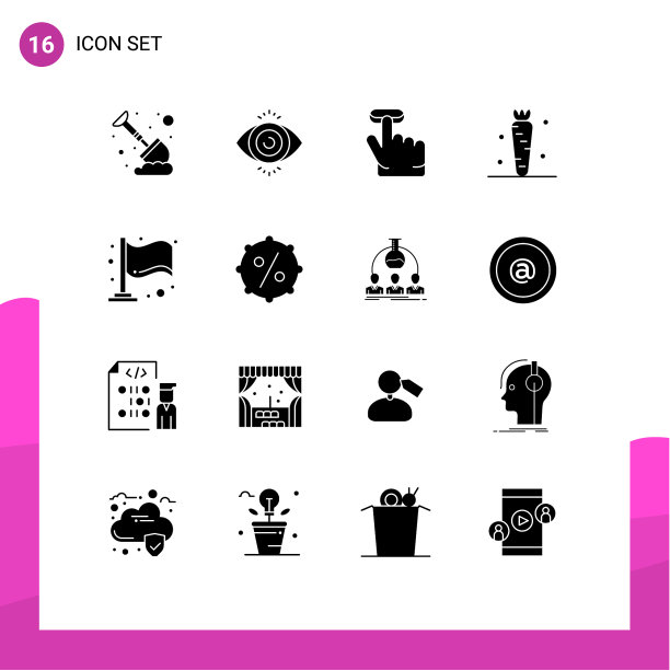 用户界面包16个基本固字形图片下载