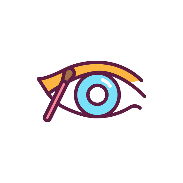 眼影颜色线图标。专业的面貌。美容行业。孤立的向量元素。用于网页、手机应用、促销的轮廓象形图。图片下载