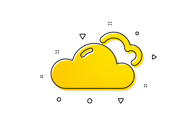 多云的天气图标。云的迹象。天空。向量图片下载