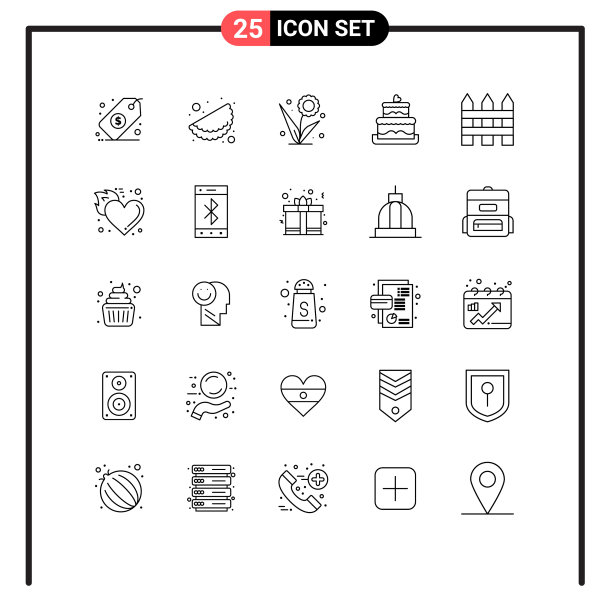 25个创意图标的现代符号和符号图片下载