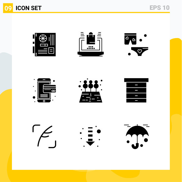 在网格上设置9个实象形符号来支付花园费用图片下载