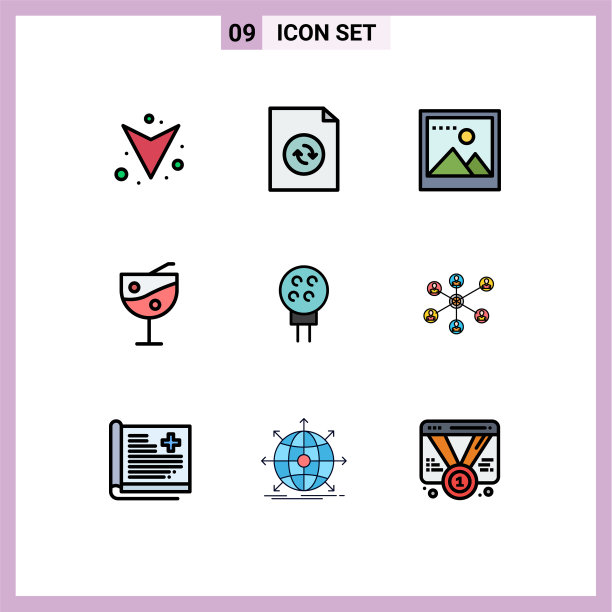 9 .填充线平面颜色的网站概念图片下载