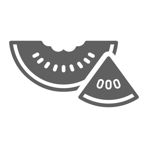 水果,西瓜图标。灰色矢量孤立在白色背景图片下载