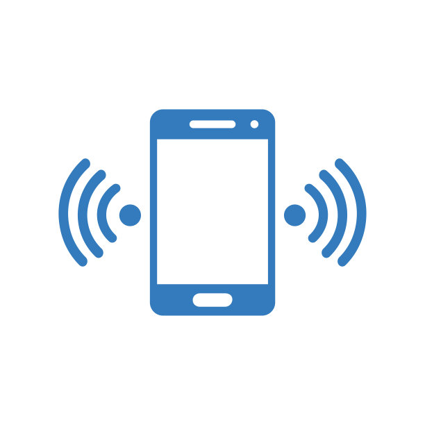 电话，网络，WiFi连接图标。蓝色矢量孤立在白色背景图片下载