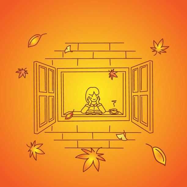 女人边读书边看秋叶图片下载