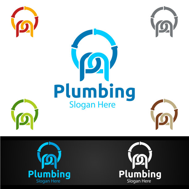 字母P管道符号与水和Fix Home概念图片下载