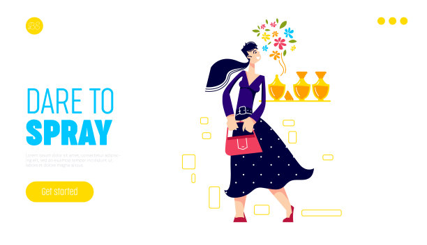 香水和化妆品登陆页美丽的女人享受香水图片下载