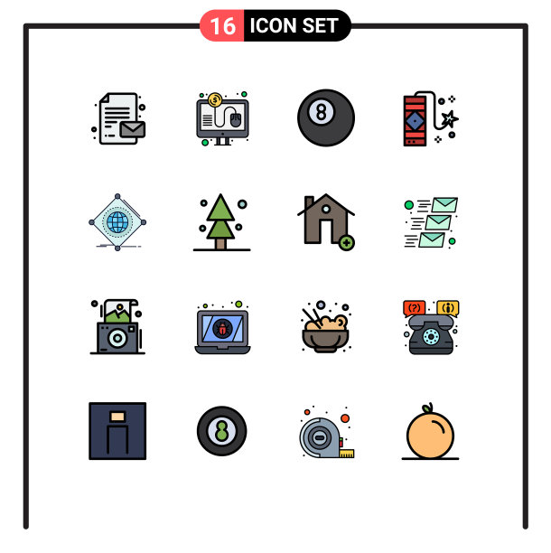 16平面颜色填充线概念的网站图片下载