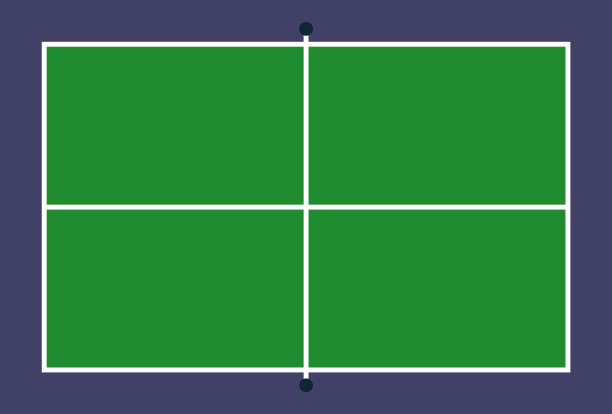 平钉乒乓球桌。顶部视图的领域与线模板，矢量模型的战术板或模板为您的设计，横幅。比例大纲说明。图片下载