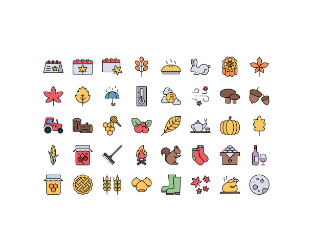 秋叶、秋叶、月亮节的图案图片下载