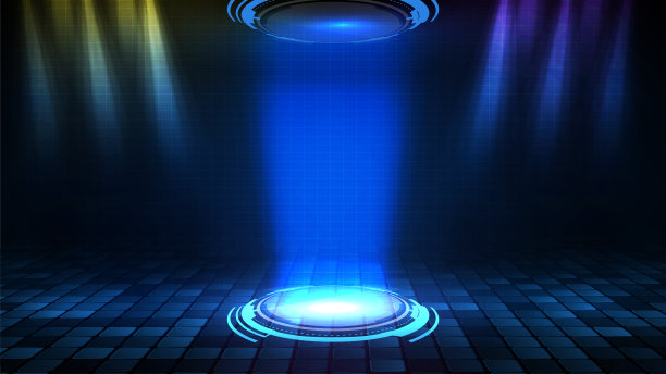 抽象背景的圆形未来技术用户界面屏幕hud和照明空舞台聚光灯背景图片下载