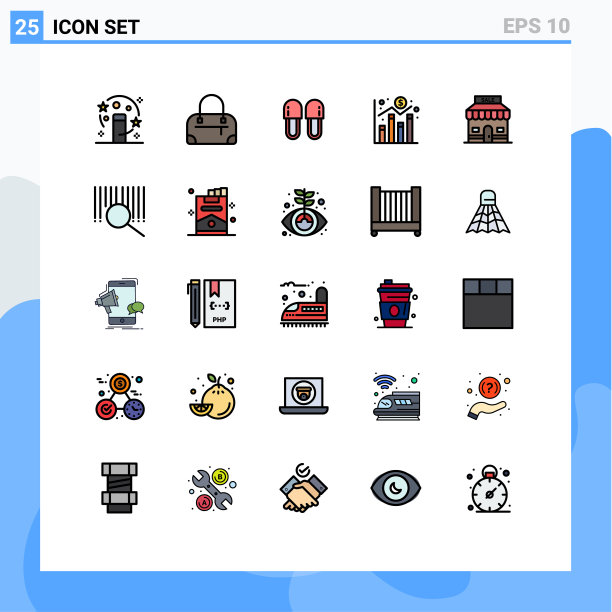 现代设置25填充线平面颜色图片下载