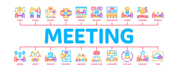 商务会议，会议，最小的信息图表图片下载