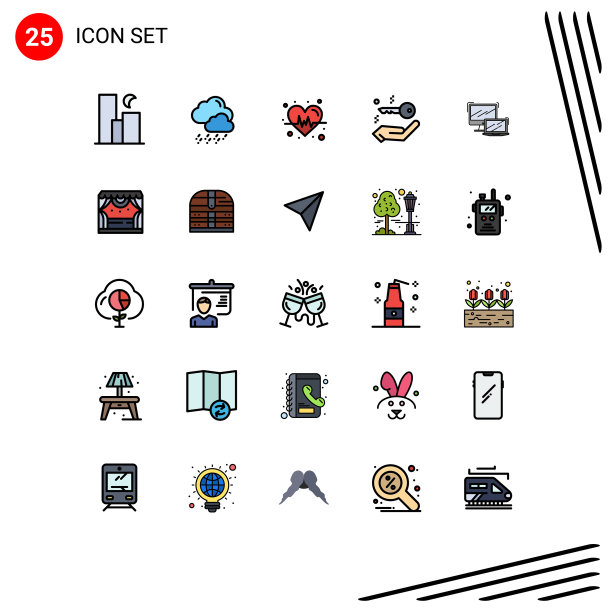 设置25个现代的UI图标符号图片下载