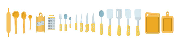 设置厨房工具。图片下载