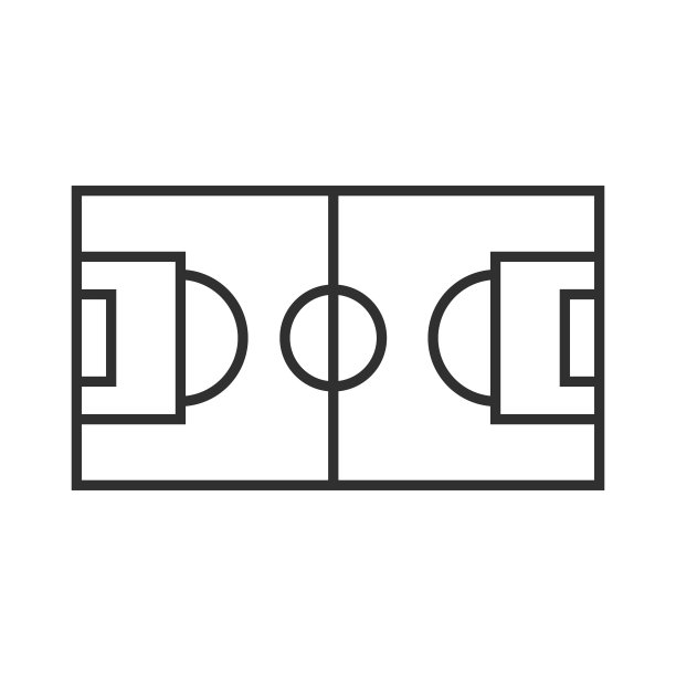 足球场平面图标孤立在白色背景。矢量插图。图片下载