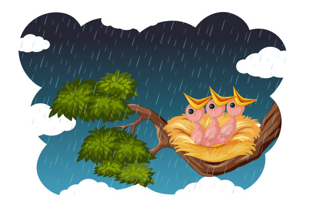 幼鸟和它的母亲在自然界中图片下载