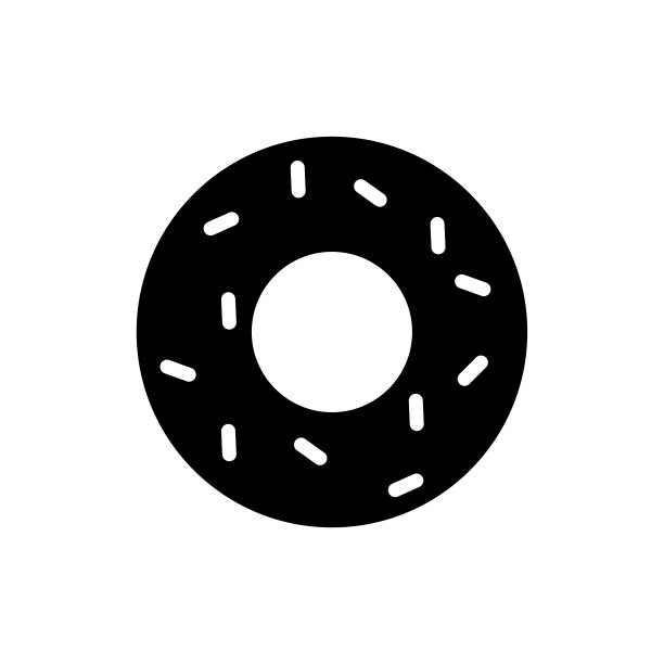 甜甜圈图标，标志孤立在白色背景图片下载