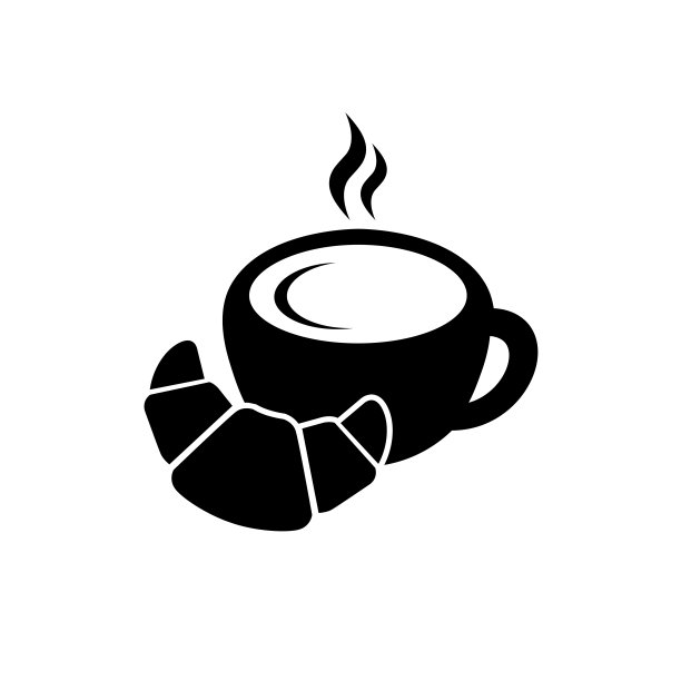 牛角面包图标，白色背景上孤立的标志图片下载