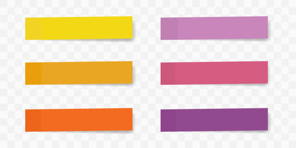 贴便笺贴纸。透明背景上带阴影的彩色纸胶带。矢量图标。图片下载