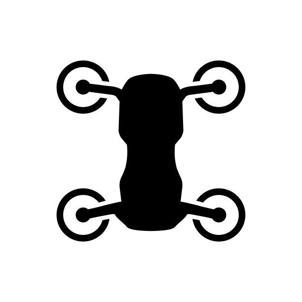 四轴飞行器图标，飞行的无人机标志孤立在白色背景图片下载