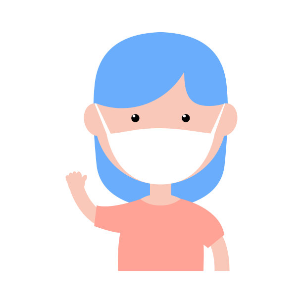 可爱的小女孩戴着医用防护口罩。图片下载