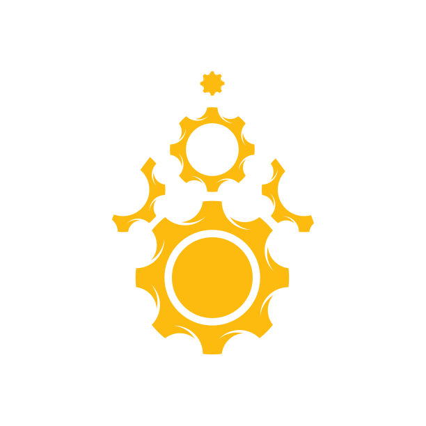 石油工业标志设计概念矢量，油齿轮机标志模板符号图片下载