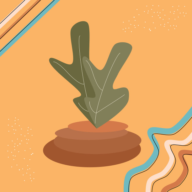 艺术现代陶土艺术印刷矢量插图与有机形状和图形元素设计的横幅模板，社交媒体，邀请和封面图片下载