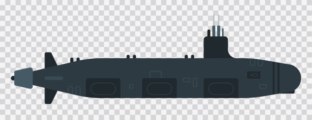 柴油潜艇插图矢量平面图标孤立图片下载