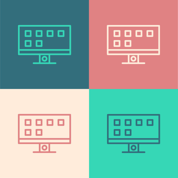 白色智能电视图标孤立在黑色背景。电视信号。向量图片下载