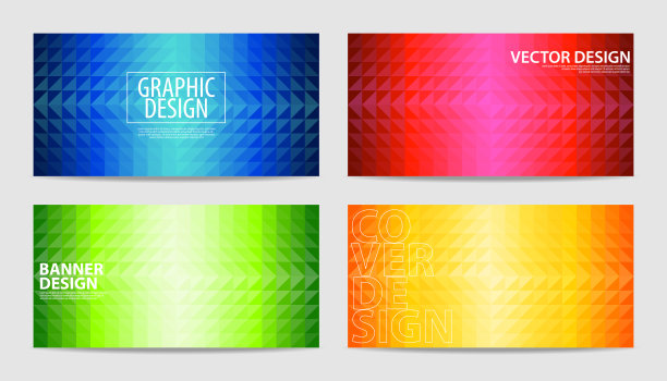 彩色旗帜设置几何三角形形状的背景图片下载