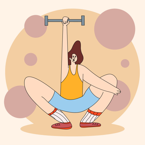 积极的休闲概念，男人在港口忙碌，人们参与运动的美丽插图，角色正在举重。素材图片