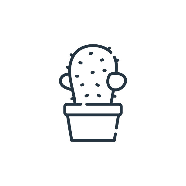 仙人掌矢量图标孤立在白色背景。轮廓，细线仙人掌图标用于网站设计和手机，应用程序开发。细线仙人掌轮廓图标矢量插图。图片下载