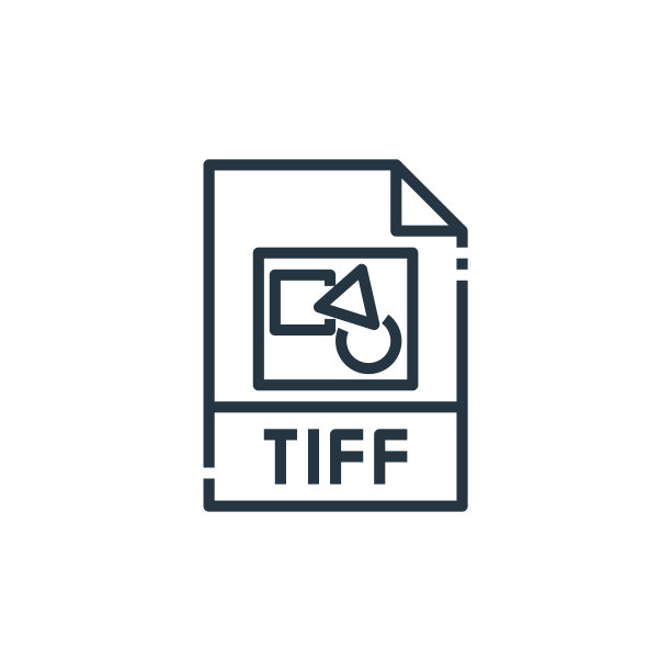 白色背景上的TIFF矢量图标：网站和App细线轮廓设计图片下载