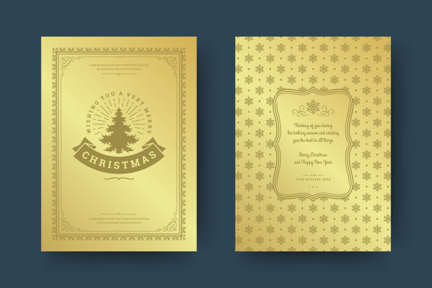 圣诞贺卡设计模板矢量插图图片下载