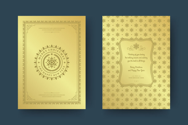 圣诞贺卡设计模板矢量插图图片下载