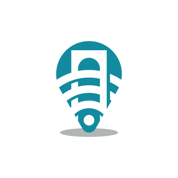 桥引脚点剪辑艺术图标矢量图片下载