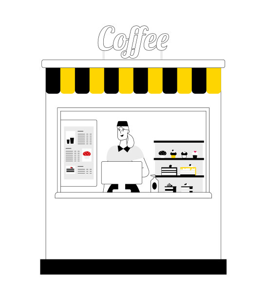 带走的食物。咖啡和卫生。平面向量插图图片下载