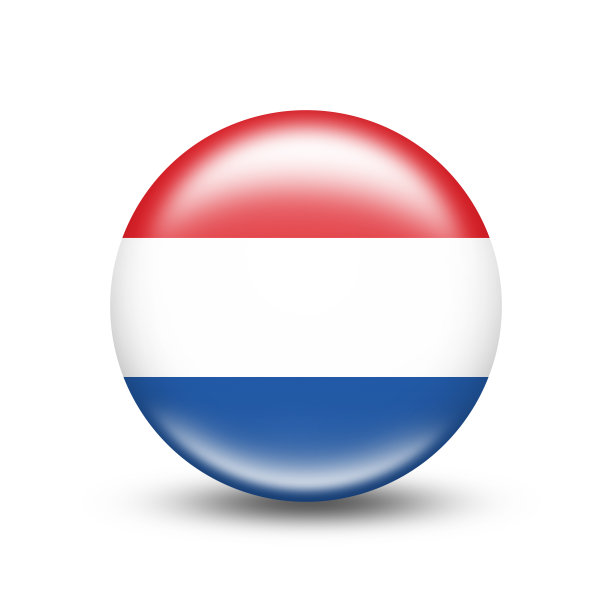 白色阴影的球形荷兰国旗图片下载