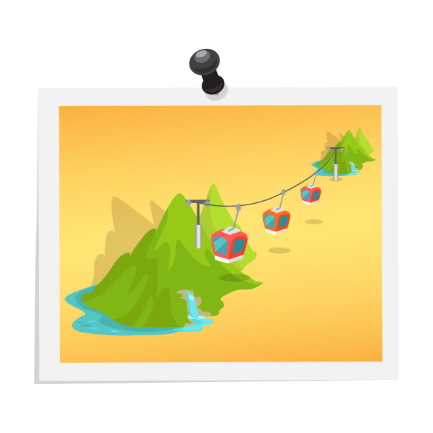 山升降机附加的图像孤立的白色图片下载