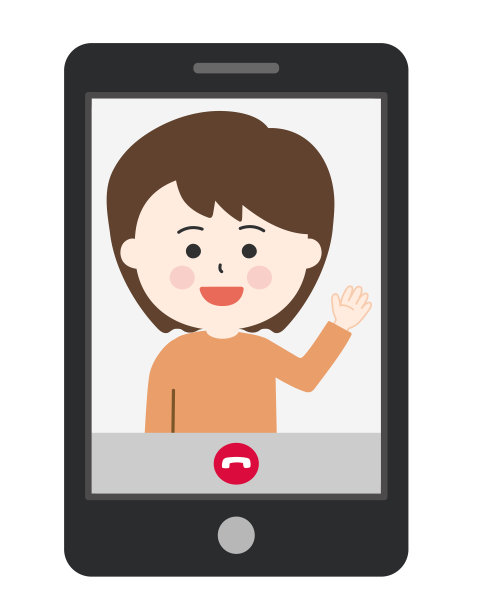 用平板电脑进行视频通话的女人。图片下载