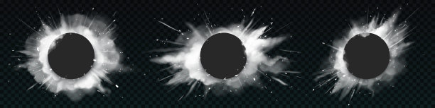 白色火药爆炸，黑色圆形横幅图片下载