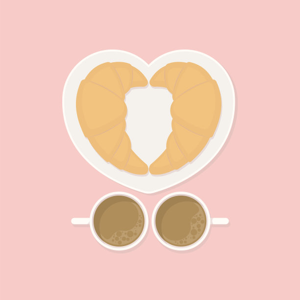 喜欢羊角面包和咖啡早餐图片下载