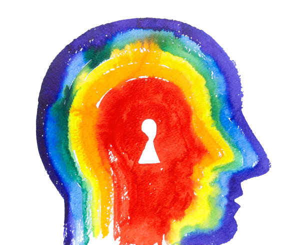 保守秘密。头部有钥匙孔。冥想，瑜伽，能量轮。图片下载