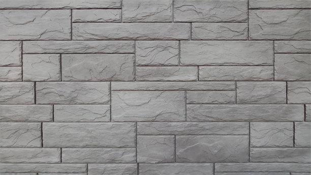 正面墙用灰色的石板砌成。建筑装饰用天然材料回收利用。工业设计的网页横幅模板。向量图片下载