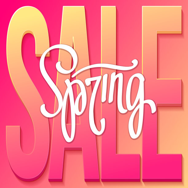 春季大甩卖横幅。促销和折扣。矢量海报插图图片下载