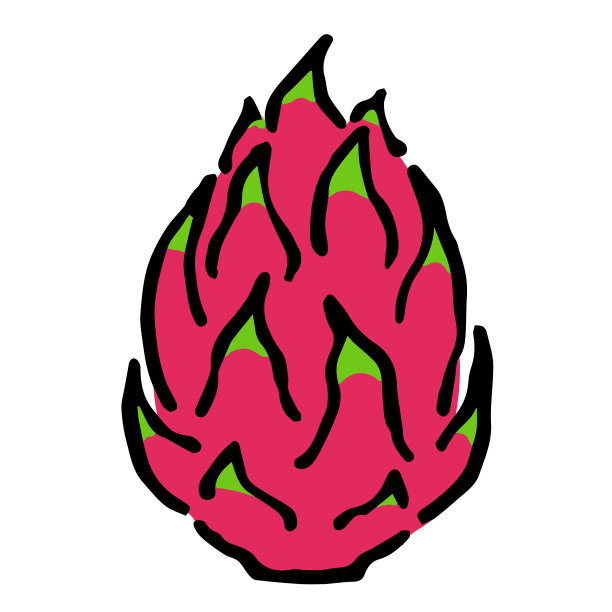 火龙果插画:类似手绘的笔墨插画图片下载