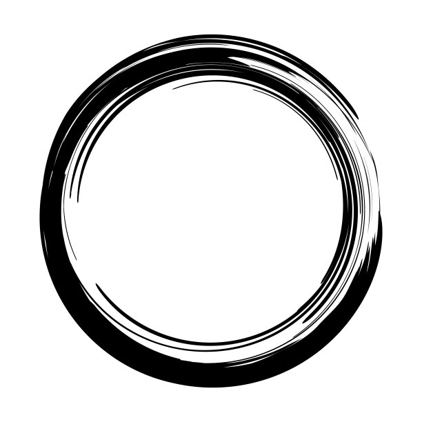 矢量笔刷在白色背景上画圆圈。墨汁手绘画画笔圈。标志、标签设计元素矢量插图。图片下载