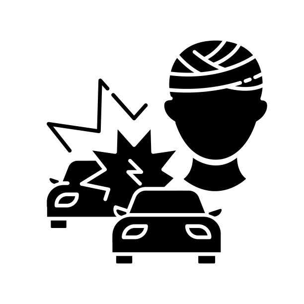 获得性脑损伤黑色象形文字图标图片下载