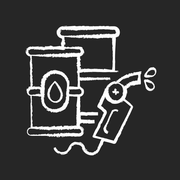 石油粉笔白色图标上的黑色背景图片下载